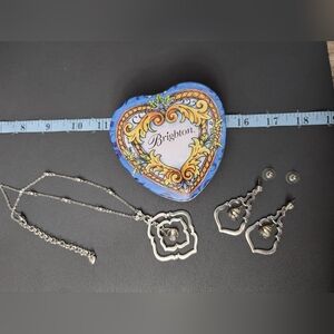 Brighton Toledo Crystal Necklace and Earrings Set With Tin
